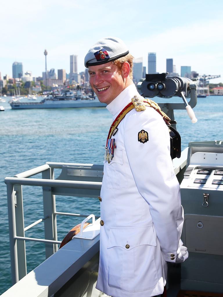 <b>2013: </b>Prince Harry is greeted by huge crowds during his first official trip to Australia. Representing Queen Elizabeth, the royal joined centenary celebrations to mark the Australian Navy’s arrival at Sydney Harbour.