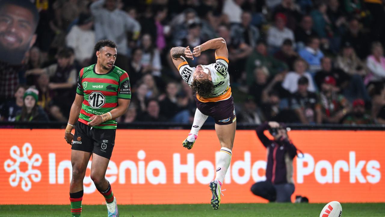 Broncos fullback Reece Walsh toyed with the Rabbitohs defence on Friday night. Picture: NRL Photos