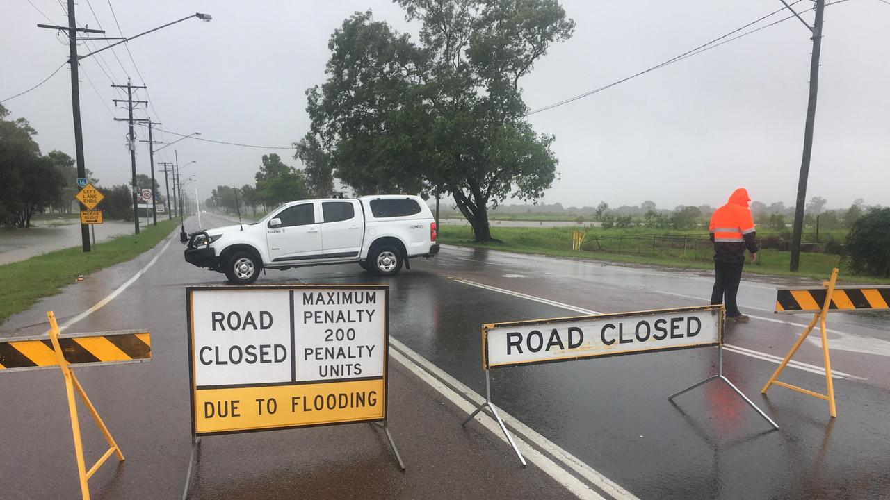 Abbott Street closed after flash flooding. Picture: Evan Morgan