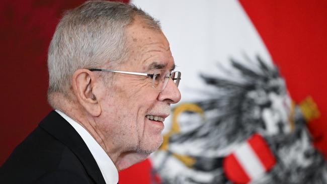 Austrian President Alexander van der Bellen speaks after inviting Herbert Kickl to lead a second round of coalition negotiations. Picture: Getty Images