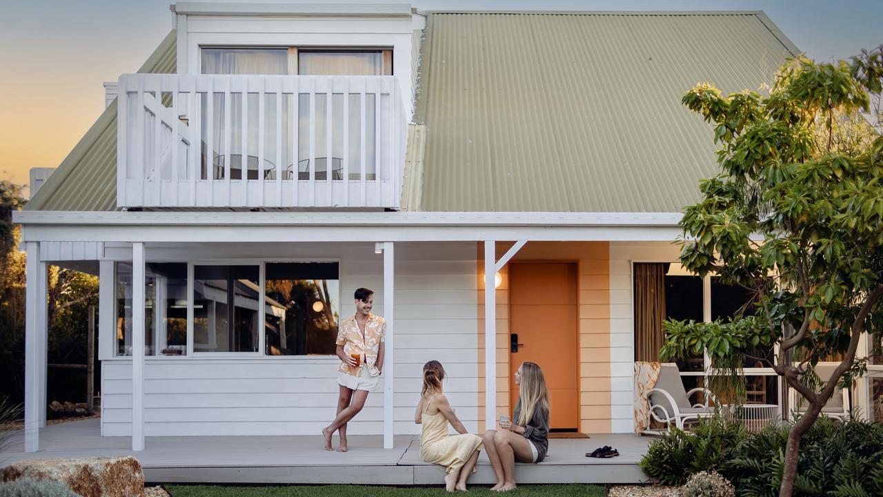 Named Dune Beach House, 97 Avon Road, Rye, is an Australian take on a Danish-style summer house. Picture: Zak van den Boom/Pretty in Palms.