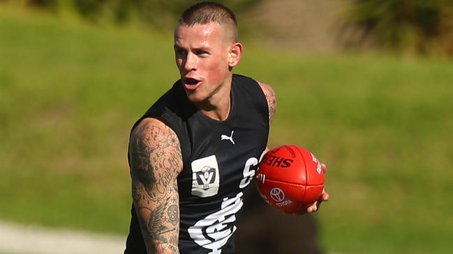 Former Magpie and Crow Ben Crocker in action for Carlton’s VFL team. Picture: Mike Owen/AFL Photos/via Getty Images