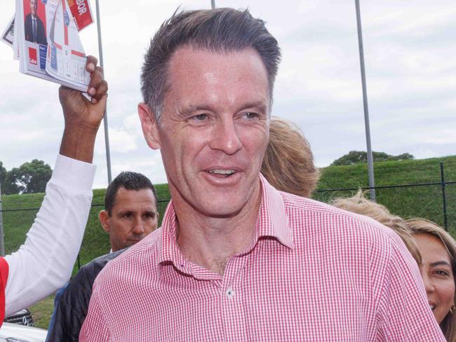 SYDNEY, AUSTRALIA - NewsWire Photos MARCH 25, 2023: Chris Minns arrives at Carlton South Public School with his wife Anna and kids to cast his vote in the NSW State Election. Picture: NCA NewsWire / David Swift