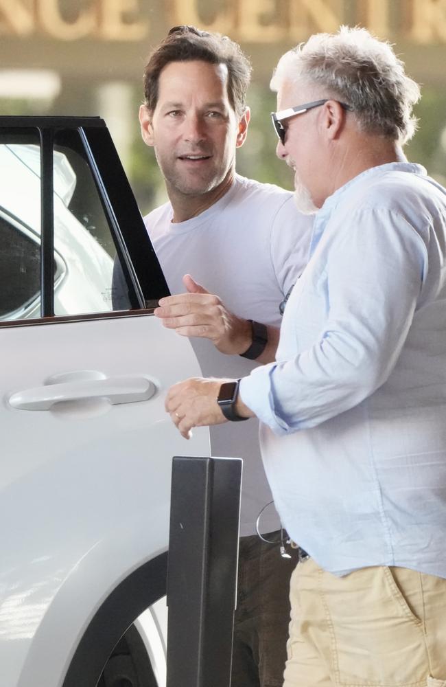 Rudd was spotted leaving the Langham hotel in Surfers Paradise. Picture: BACKGRID