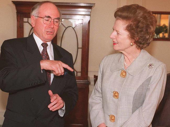 John Howard with Margaret Thatcher in 1997.