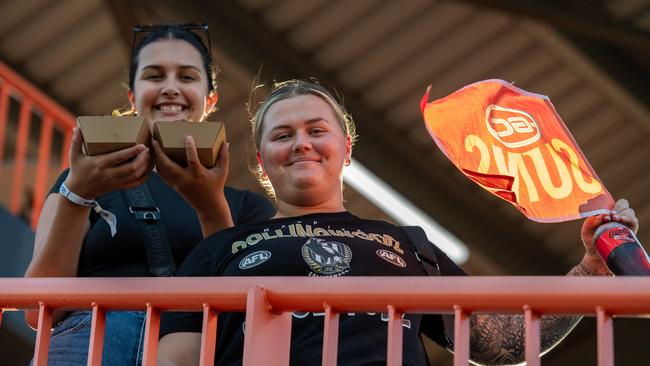 Fans at the Gold Coast Suns vs Geelong Cats Round 10 AFL match at TIO Stadium. Picture: Pema Tamang Pakhrin