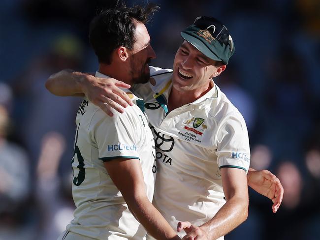 Mitchell Starc and Pat Cummins will be looking for more MCG celebrations. Picture: Michael Klein