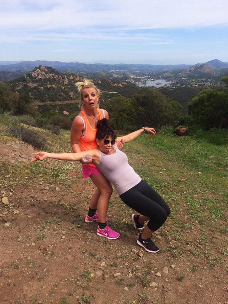 Spending time in the great outdoors with friends: “We (sort of) made it up alive ... lol” Picture: Britney Spears/Twitter