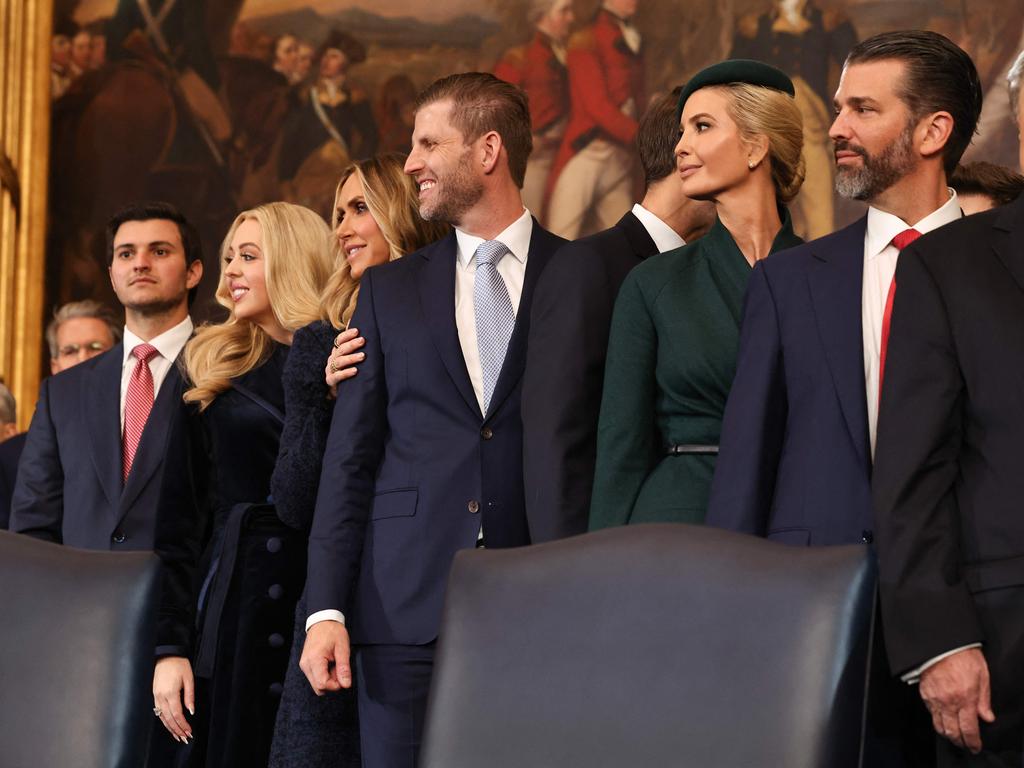 The Trump children and in-laws during the event. Picture: AFP