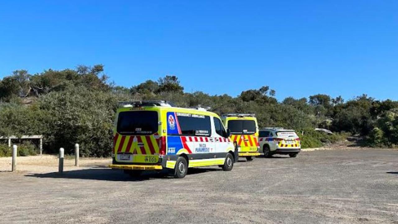 Ambulances at Barwon Heads during the incident.