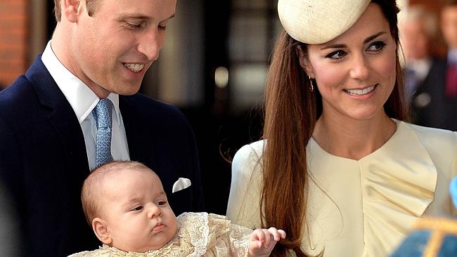 Doting parents the Duke and Duchess of Cambridge with Prince George. Picture: AFP