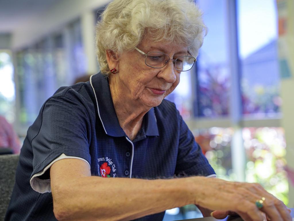 Mackay Contract Bridge Club's longest member Barbara Tait. Picture: Heidi Petith