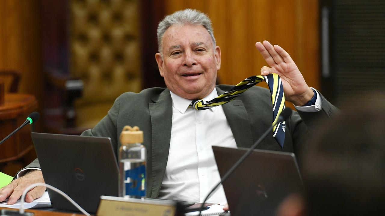 Councillor Paul Jacob wishes the North Queensland Cowboys luck in their semi final this Friday night, showing off his tie in support. Picture: Shae Beplate.