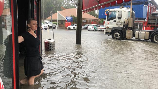 Flooding on Currumbin Creek Road on December 17 at midday Photo: Glenn Hampson