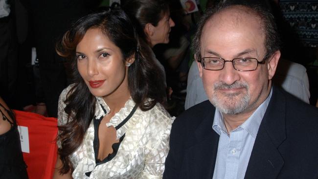 Salman Rushdie in 2006 with his then wife, Padma Lakshmi.