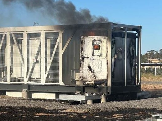 A solar farm fire near Raywood in central Victoria. Picture: Supplied