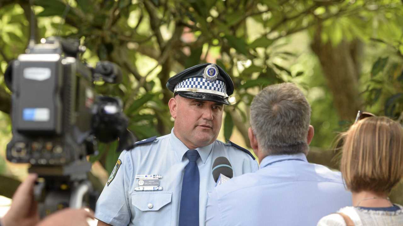 BRIEFING: Coffs/Clarence Local Area Command duty officer Acting Inspector Dallas Leven addresses the media after a double fatality on the Gwydir Highway. Picture: Jarrard Potter