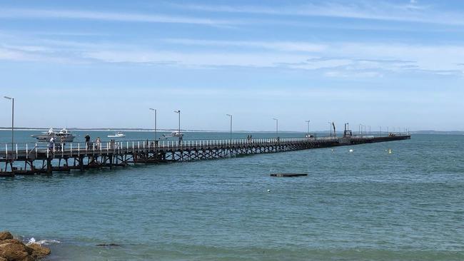 The attack took place near Beachport Jetty while Ms Cook was out for her regular morning dip with friends. Picture: Supplied