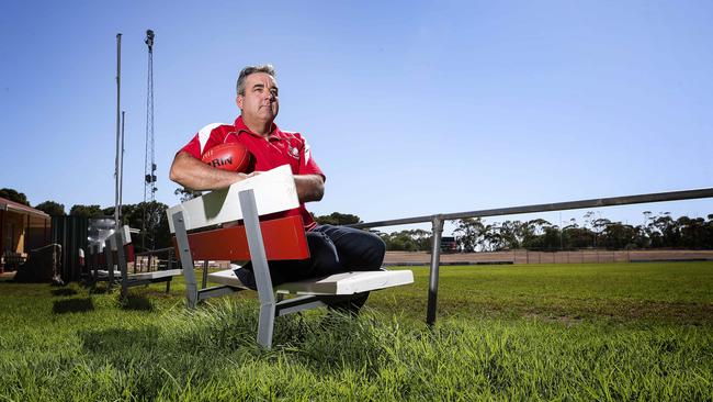 Bute Football Club president Jarrad Cock at their local oval. Picture: Sarah Reed.