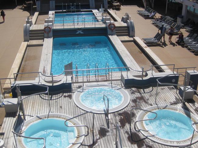 Celebrity Century California cruise. Midship pool area. Photo Brad Crouch