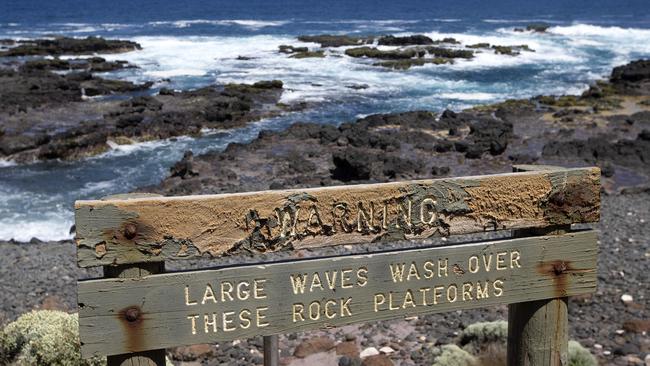 The spot where a man drowned yesterday while diving at Cape Schanck. Picture: Sarah Matray