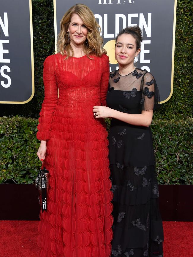 Laura Dern and daughter Jaya Harper. Picture: AFP