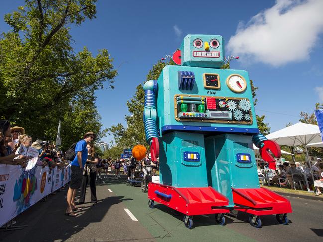 Moomba Parade. The Moomba Parade makes its way down St Kilda Road from the Shrine to the NGV. Picture: Eugene Hyland