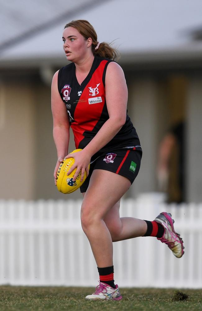 Georgia Carmody in action for Yeronga South in the QAFLW competition. Picture: Highflyer Images