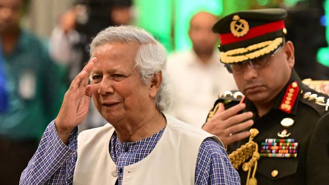 Muhammad Yunus is sworn into office on Thursday. Picture: AFP