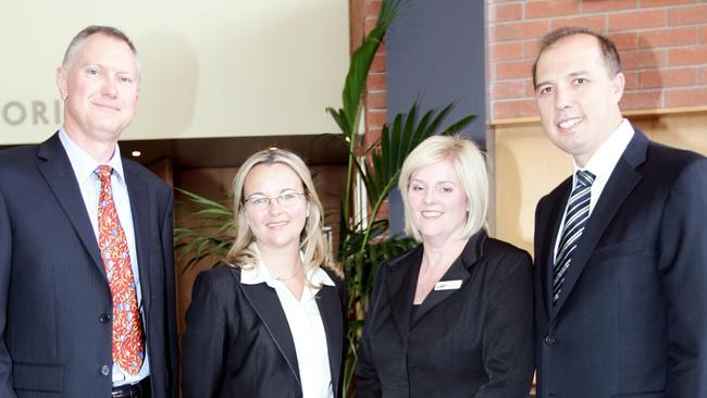 The field for the McPherson pre selection (L-R) Wayne Black, Minna Knight, Karen Andrews and Peter Dutton