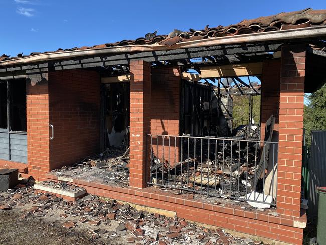 This Morphett Vale home was destroyed in an arson attack early on August 1, 2020. Picture: Gabriel Polychronis