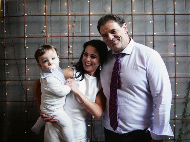 Emma Walters with her husband, CFMEU boss John Setka and their son on their wedding day. Picture: Andrew Tauber