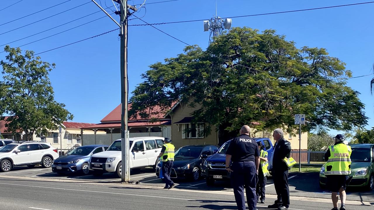 The incident has damaged parked cars below the powerlines. Picture: Abbey Kassulke