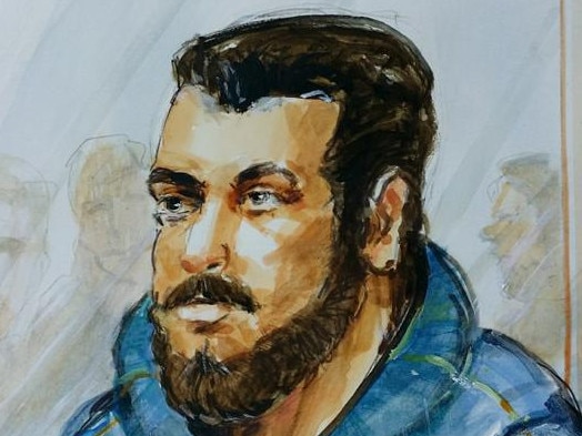 Court sketch of Terrorism accused Omarjan (Omar) Azari.