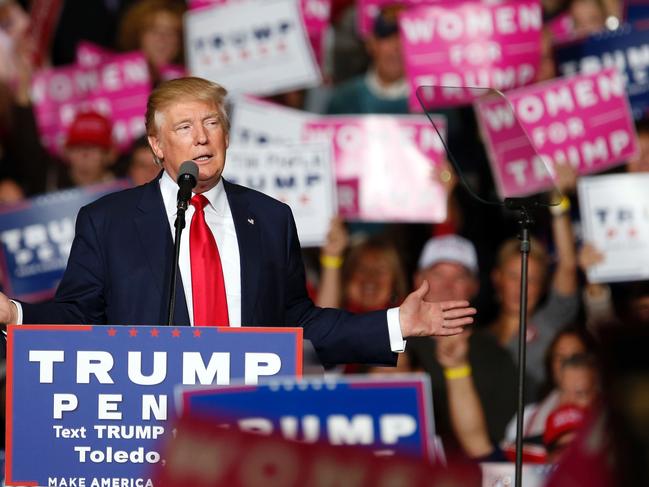 Donald Trump speaks at a rally in Toledo, Ohio in 2016. Picture: AFP