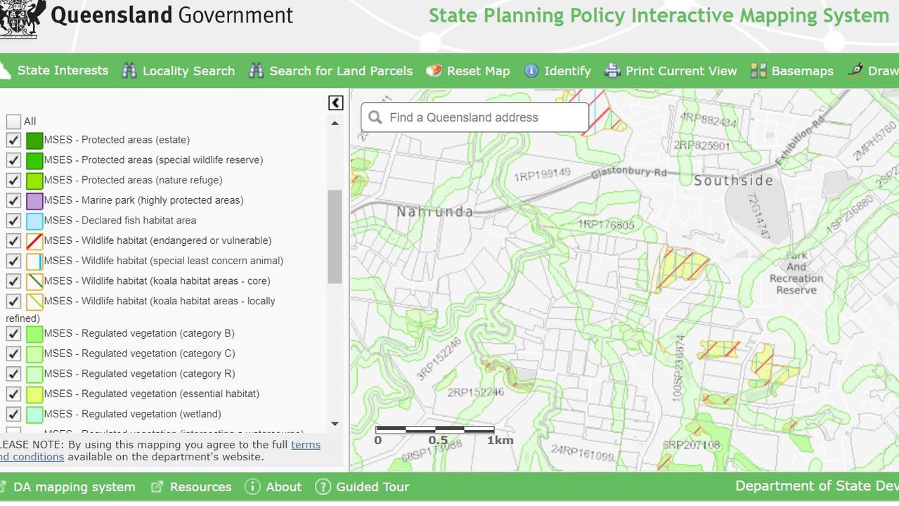 Queensland State environment mapping does not list extensive koala habitat at the Southside.