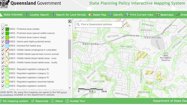 Queensland State environment mapping does not list extensive koala habitat at the Southside.