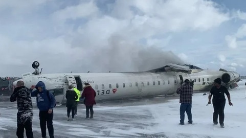 A Delta airlines flight has crashed at Toronto airport in Canada this morning. Supplied