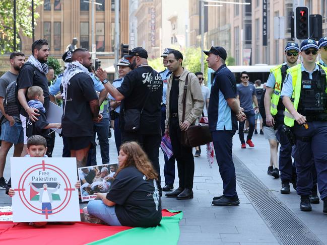 Protesters gather at Town Hall ahead of Saturday’s rally. today. Picture: David Swift