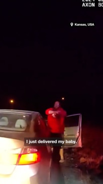 Dad delivers own baby on freeway