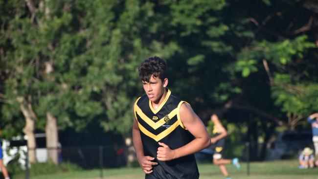 AIC First XVIII AFL footy game between Marist College Ashgrove and St Laurenceâ&#128;&#153;s College. Friday March 3. Picture, Nick Tucker.