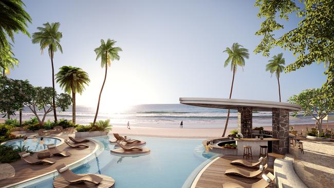 The amenity pool which extends right to the Surfers Paradise beachfront and overlooks the ocean