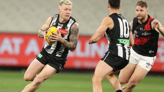 Jordan De Goey won’t play against Hawthorn. Picture: Michael Klein