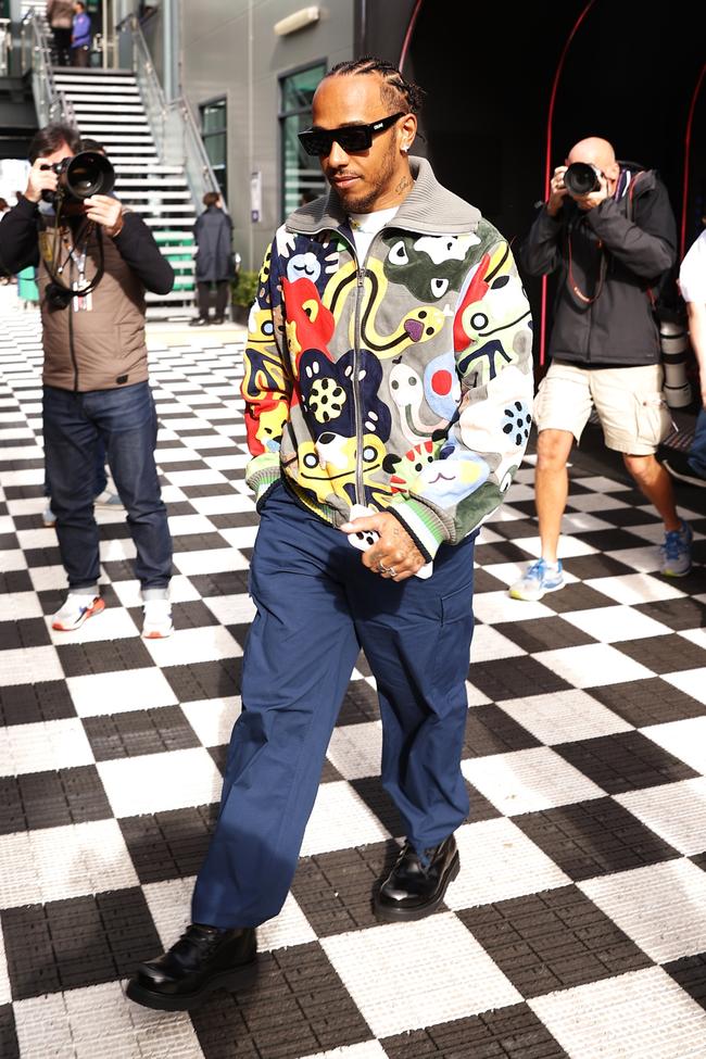 Lewis Hamilton wears Kenzo and Celine sunglasses at the Australian GP.