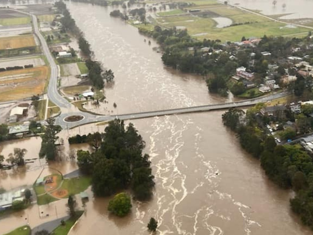 Hawkesbury/Nepean River flooded in March 2021. Picture: Polair