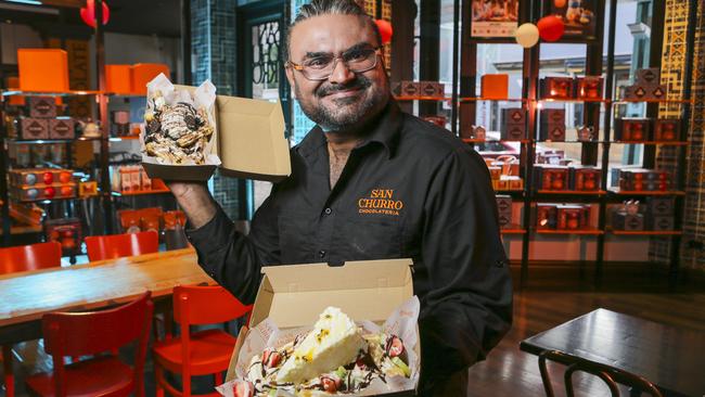 San Churro Knox manager Bharat Singh is hoping Westfield Direct will boost his restaurant’s fortunes. Picture by Wayne Taylor 28th February 2018.