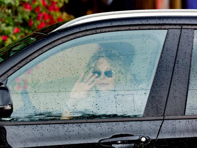 Actress Meg Ryan arrives for the private memorial. Picture: Greg Doherty/Getty Images