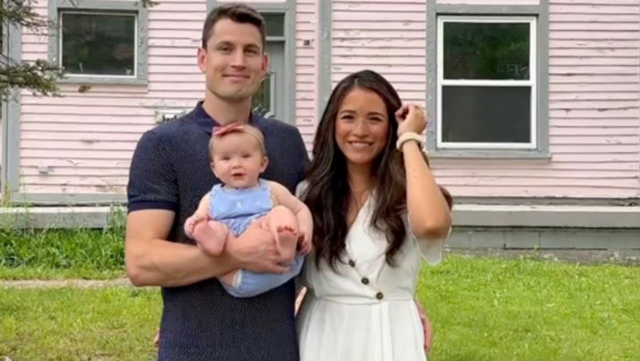 A couple who purchased an abandoned 1894 home that had been left filled with trash have opened up about what they discovered inside it. (Picture: TikTok/Becky Bidlen)