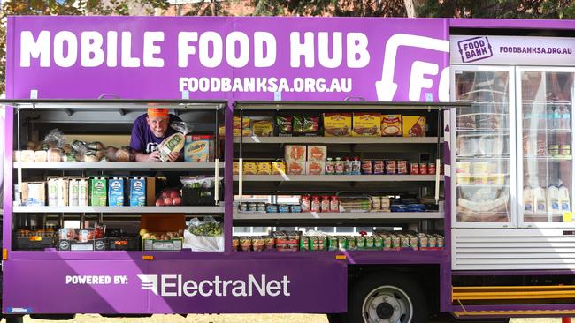 Foodbank SA has launched its first mobile food service to assist hard to reach areas where there are no food hubs for the disadvantaged. Picture: Tait Schmaal.