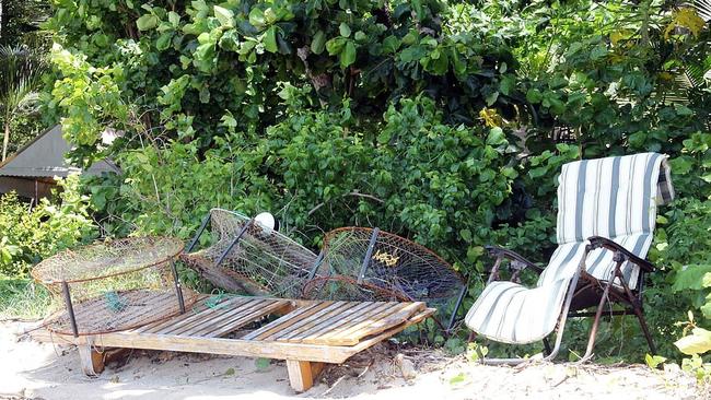 Pictures from the island show abandoned furniture, buildings, and facilities like a pool. Picture: Supplied